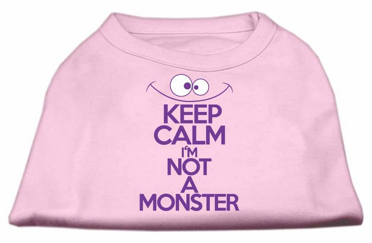 Keep Calm Screen Print Dog Shirt Light Pink Med